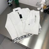 Front view of Louis Vuitton luxury clothing with monogram-inspired silhouette