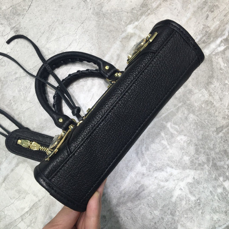 Bold Vegan Leather Handbag - Signature Hardware Accents | Women's Everyday Carry Handbag #690 - styled full view (image 7) of designer-inspired handbag