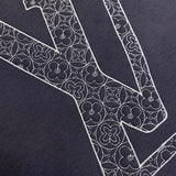 Close-up detail shot of Louis Vuitton luxury clothing with runway-inspired design
