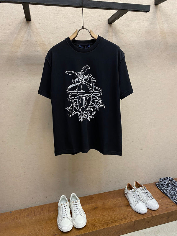 Front view of Louis Vuitton cotton t-shirt with signature branding