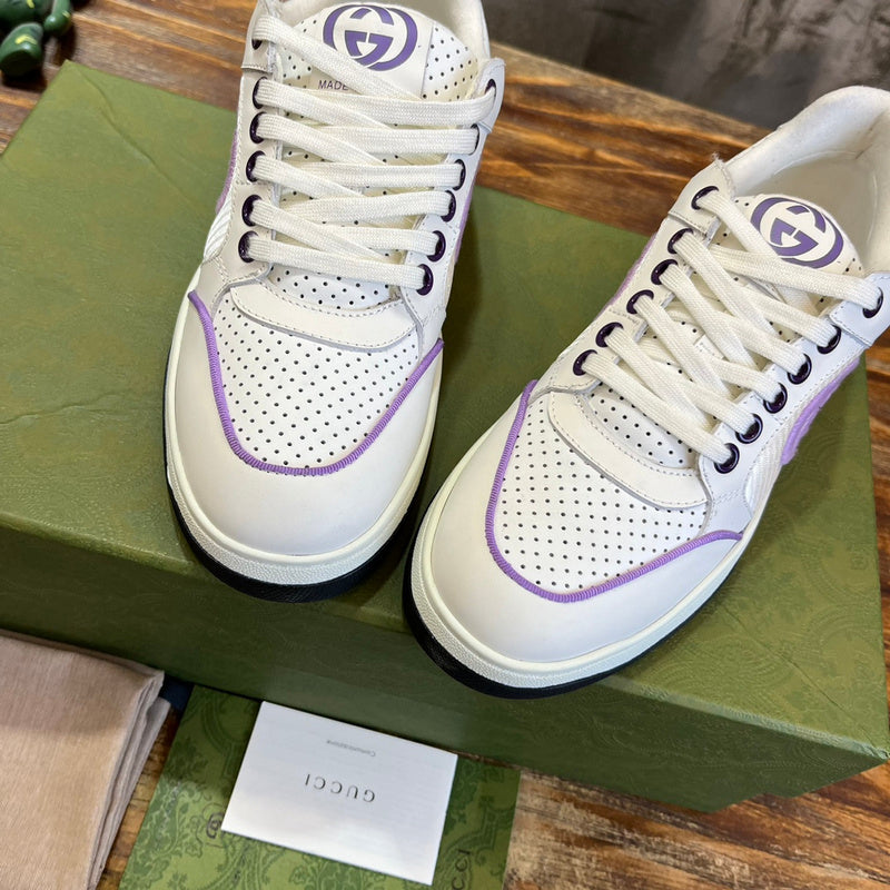 Gucci soft grey luxury sneakers view 5 premium leather build