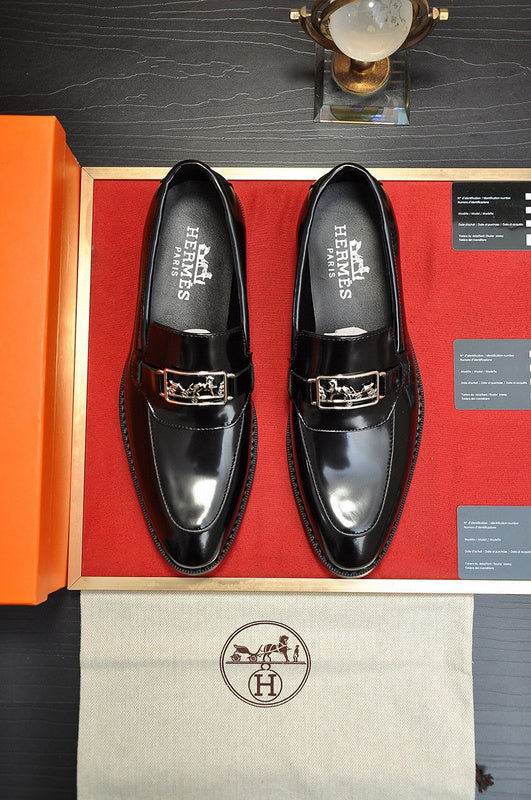 Hermès Grey Loafer Flats - Lifestyle Styling Shot