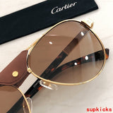 Close-up detail view of Cartier unisex sunglasses