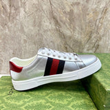 Gucci neutral cream luxury sneakers view 5 breathable knit upper