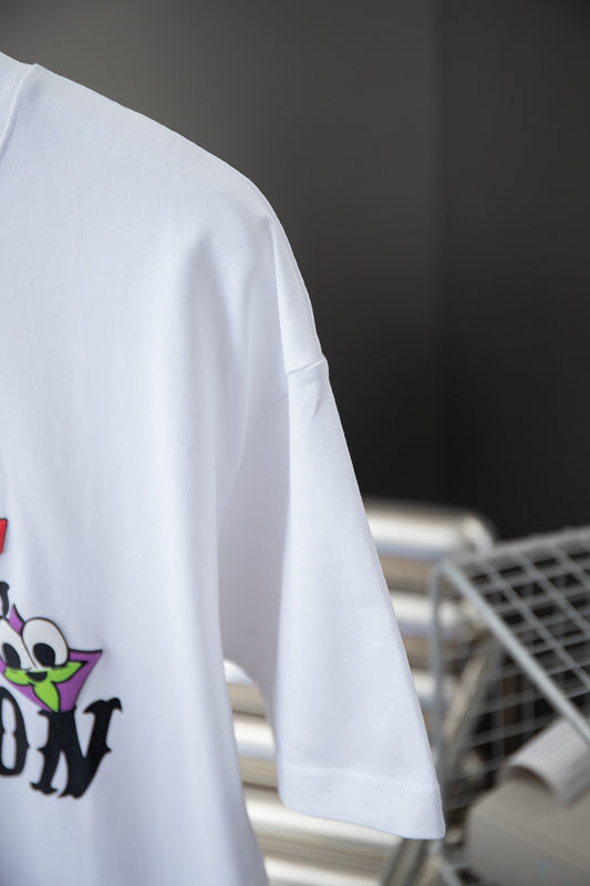 Full styled look of Louis Vuitton cotton t-shirt with signature branding