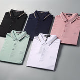 Front view of Polo cotton polo shirt with logo-detail design