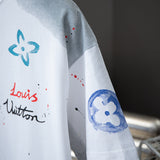 Full styled look of Louis Vuitton cotton t-shirt with monogram-inspired silhouette
