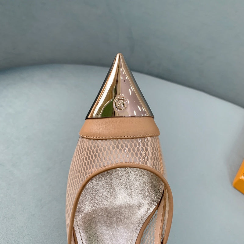 Louis Vuitton Nude Loafer Flats - Side Profile View