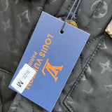 Close-up detail shot of Louis Vuitton luxury clothing with streetwear-inspired cut