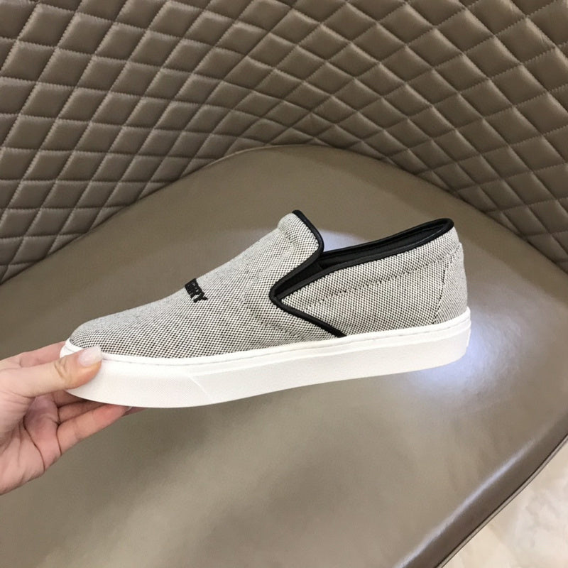 Burberry Grey Loafer Flats - Angled View