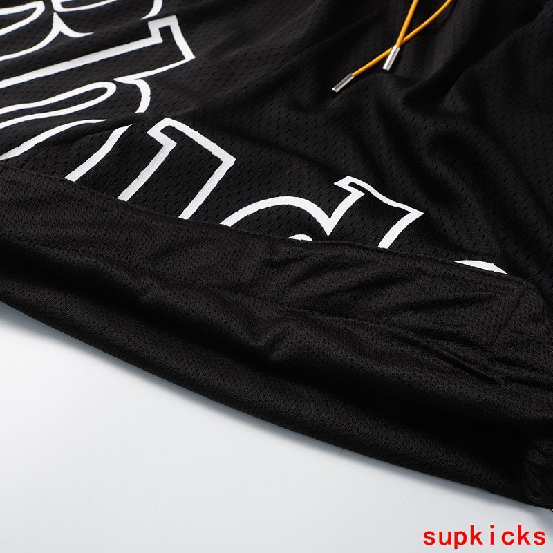 Flat lay presentation of Rhude luxury clothing with logo-detail design