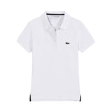Front view of Lacoste luxury clothing with signature branding