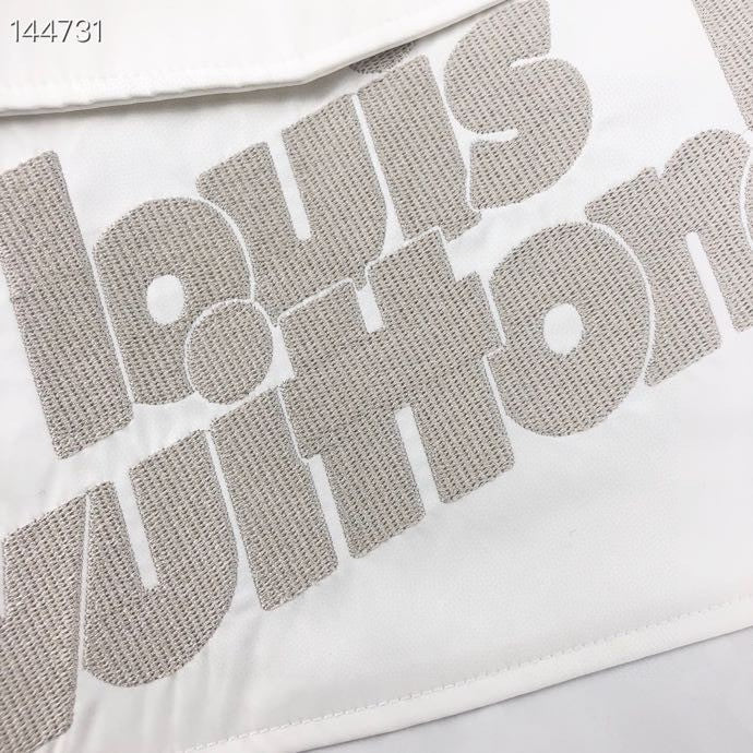 Back view of Louis Vuitton luxury clothing with everyday silhouette