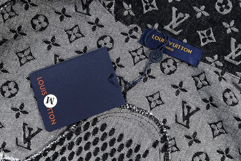 Side profile of Louis Vuitton luxury clothing with runway-inspired design