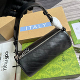 Side profile of structured classic women's handbag – women's luxury accessory