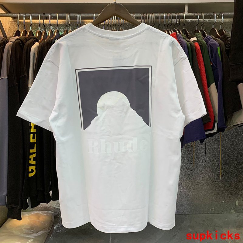 Full styled look of Rhude luxury clothing with contemporary cut