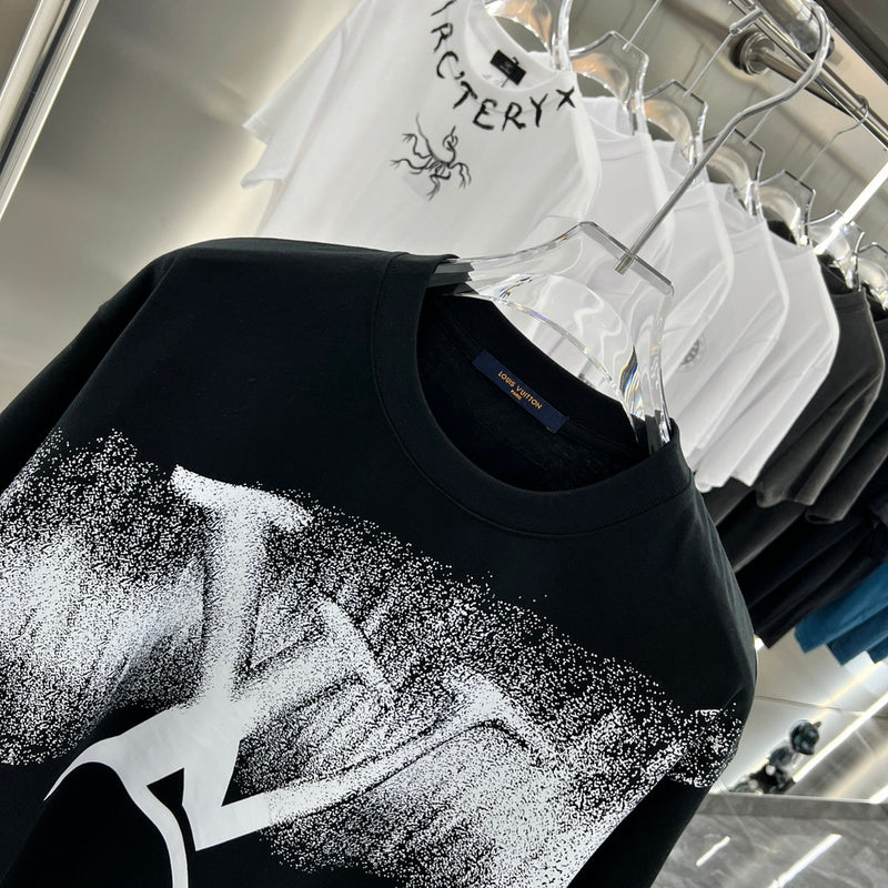 Close-up detail shot of Louis Vuitton cotton t-shirt with relaxed-fit cut
