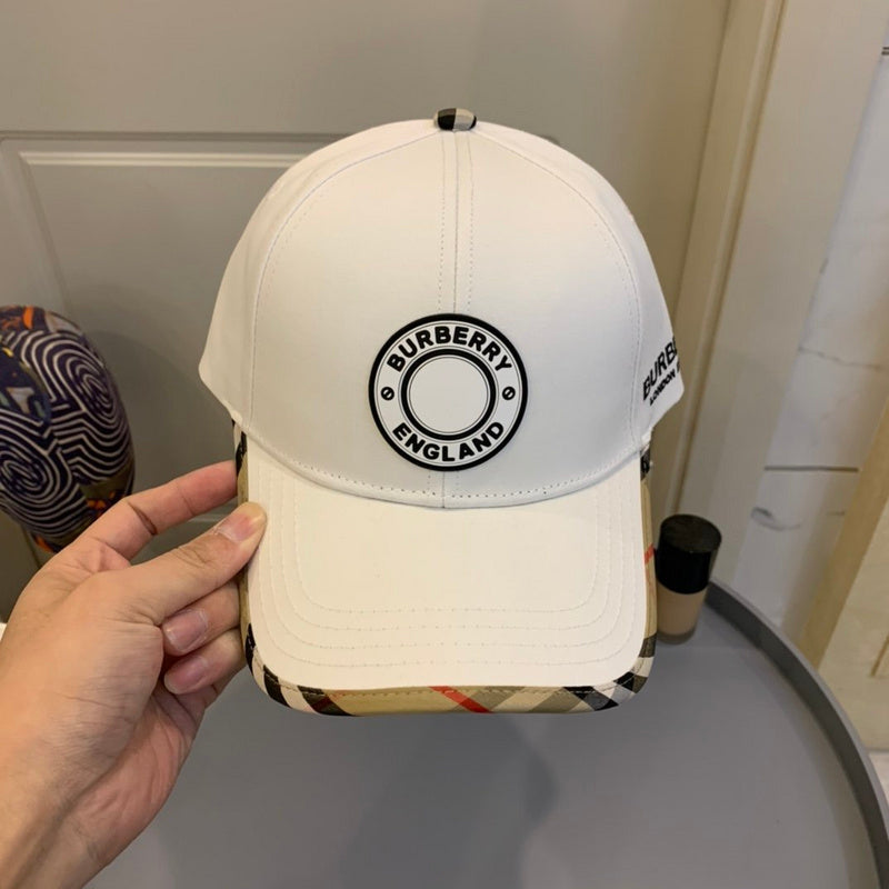 Angled view of Burberry unisex cap