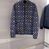 Close-up detail shot of Louis Vuitton luxury clothing with signature branding