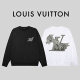Close-up detail shot of Louis Vuitton luxury clothing with streetwear-inspired cut