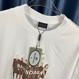 Close-up of Balenciaga t-shirt craftsmanship