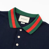 Full styled look of Polo cotton polo shirt with logo-detail design