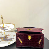Side view of balanced structured handbag