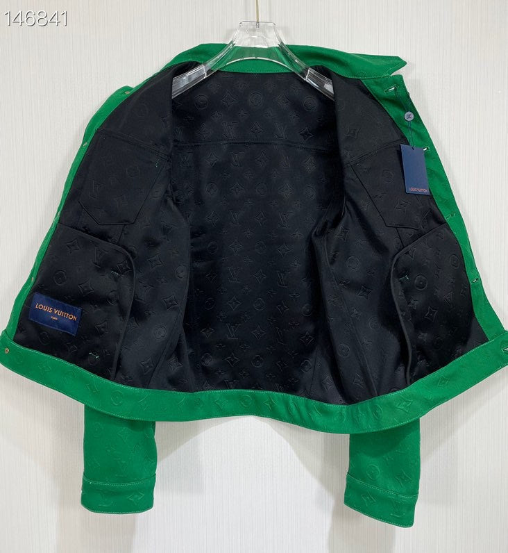 Back view of Louis Vuitton luxury clothing with tailored silhouette