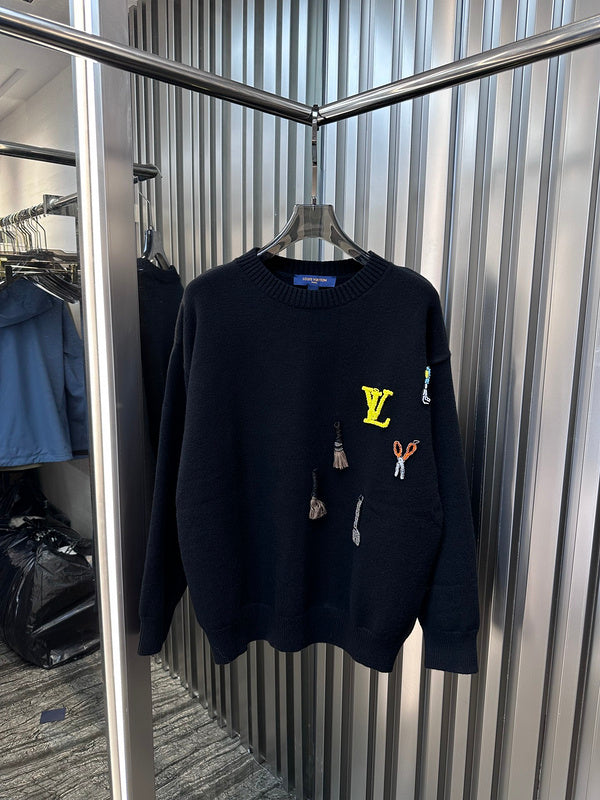 Front view of Louis Vuitton luxury clothing with streetwear-inspired cut
