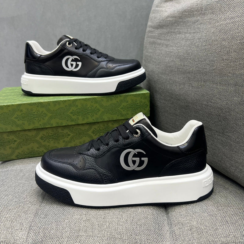 Gucci neutral cream luxury sneakers view 8 signature lace-up style