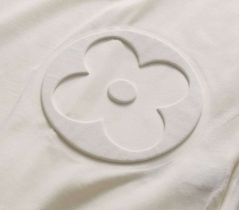 Full styled look of Louis Vuitton cotton t-shirt with signature branding
