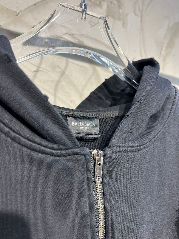 Close-up of Balenciaga designer clothing craftsmanship
