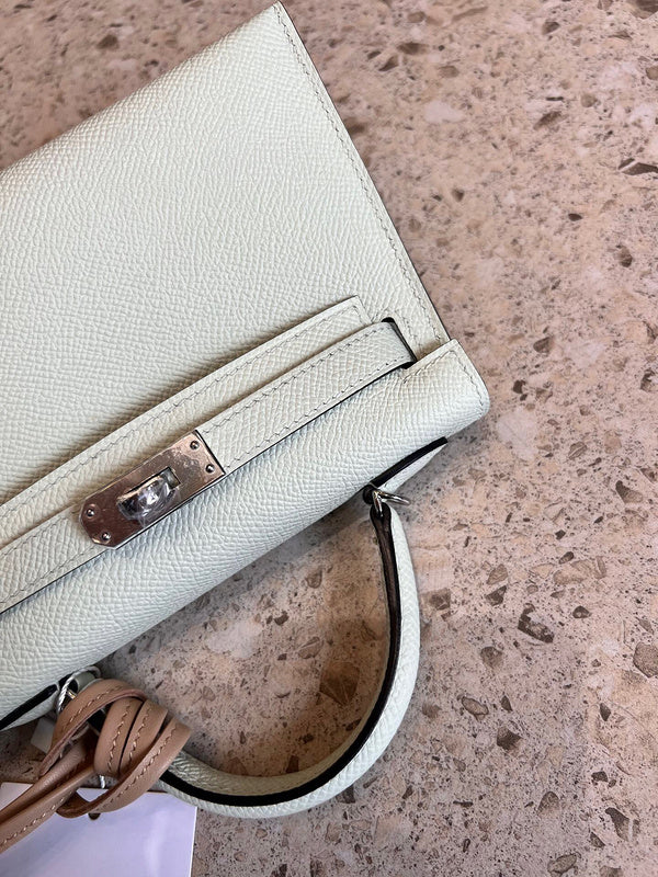 Close-up detail of polished bag design