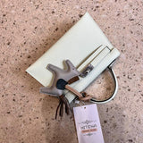 Close-up detail of polished bag design