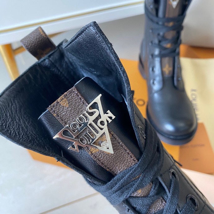 Close-up of Louis Vuitton shoes craftsmanship