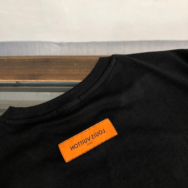 Close-up detail shot of Louis Vuitton cotton t-shirt with everyday silhouette