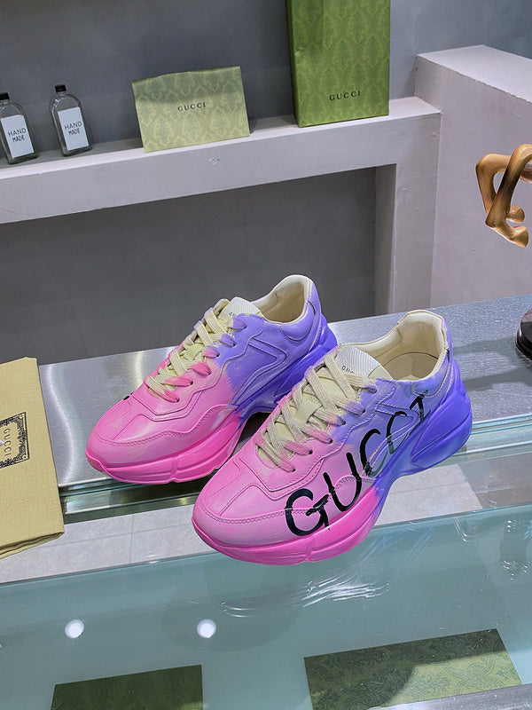 Gucci fresh white-and-black luxury sneakers view 9 signature lace-up style