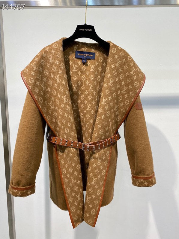 Side profile of Louis Vuitton luxury clothing with contemporary cut
