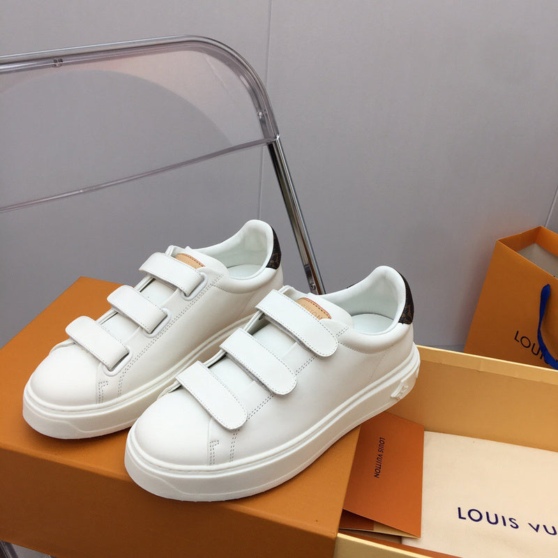 Louis Vuitton Grey Block Heel Pumps - Side Profile View