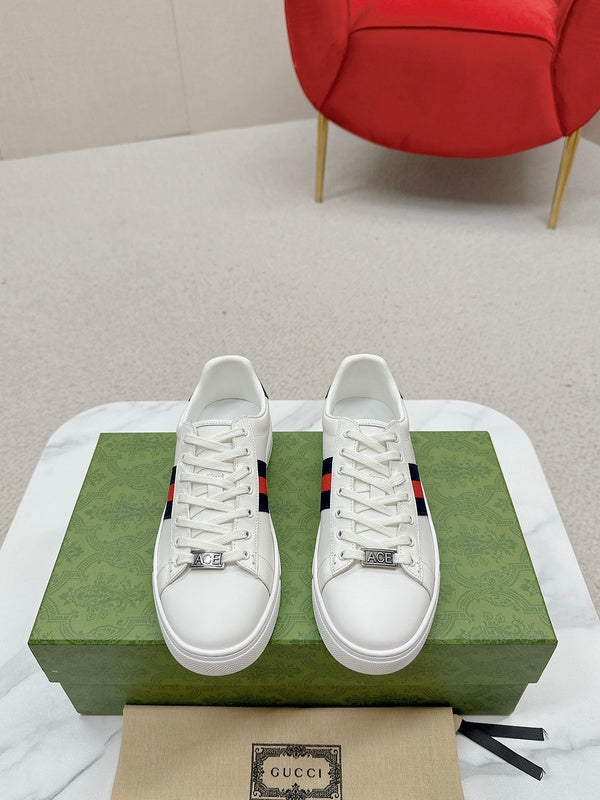 Gucci sneakers detailed view showing premium designer craftsmanship