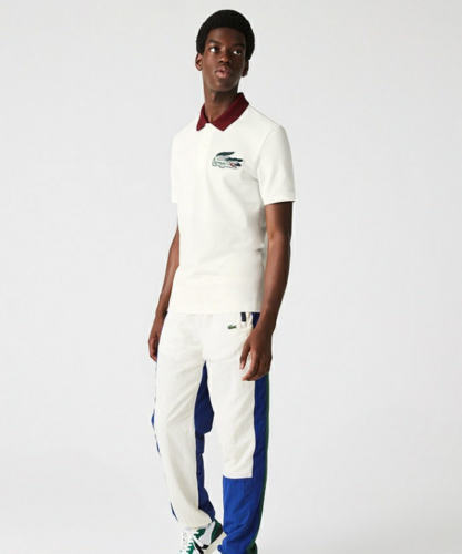 Front view of Lacoste luxury clothing with tailored silhouette