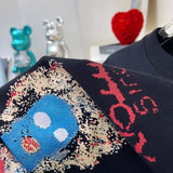 Close-up detail shot of Louis Vuitton luxury clothing with runway-inspired design