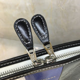 Polished Faux Leather Handbag - Signature Hardware Accents | Women's Statement Accessory #187 - styled full view (image 7) of designer-inspired handbag