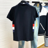 Side profile of Moncler luxury clothing with signature branding