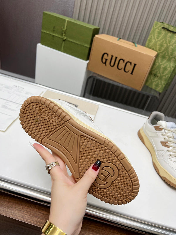 Gucci stone beige luxury sneakers view 7 chunky sole construction