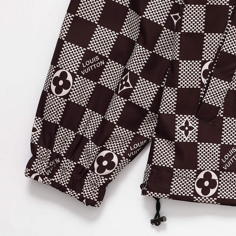 Back view of Louis Vuitton luxury clothing with logo-detail design