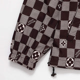 Back view of Louis Vuitton luxury clothing with logo-detail design