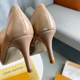 Louis Vuitton Red Ankle Strap Heels - Back View