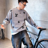 Side profile of Louis Vuitton luxury clothing with monogram-inspired silhouette
