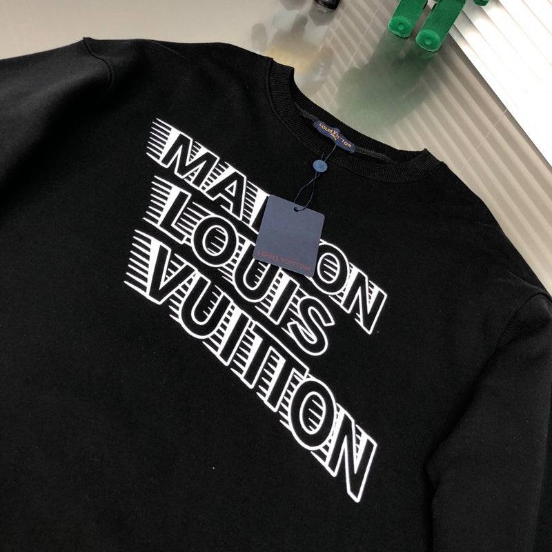 Side profile of Louis Vuitton luxury clothing with signature branding